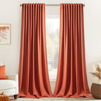 MIULEE Fall Burnt Orange Back Tab Blackout Curtains 52"x96" Length 2 Panels | by MIULEE