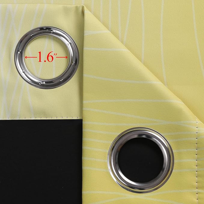 Black and Yellow Ombre Blackout Curtains 108 Inches Long | Room Darkening - Image 7