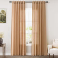 Camel Linen Curtains 80 Inches Long by Nanspring