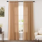 Camel Linen Curtains 80 Inches Long by Nanspring