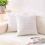 Aegero Pack of 2 Corduroy Decorative Throw Pillow Covers 18x18 Inch by Unknown