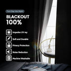 SimpleHome Grey 100% Blackout Curtains Room Darkening Living Room 84 Inch | - Image 3