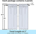 Simplebrand Aqua Sheer Curtains 63 Inch Length 2 Panels, Rod Pocket Solid Color - Image 8