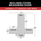 Easy-Going Reversible Couch Cover, Recliner 19 in, Light Gray/Light Gray | - Image 5