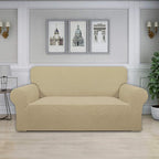 Easy-Going Stretch Oversized Loveseat Couch Covers Washable Beige | 1-Piece - Image 2
