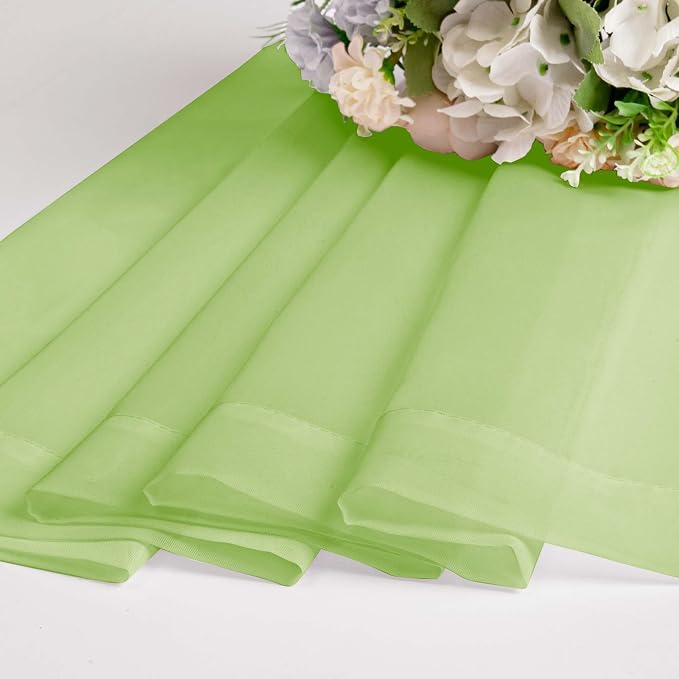 Lime Sheer Curtains for Bedroom Living Room 90 Inches Long, Elegant Solid Light - Image 7