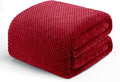 Exclusivo Mezcla Soft Waffle Fleece Bed Blanket Twin XL Size, Deep Red | by ExclusivoMezcla