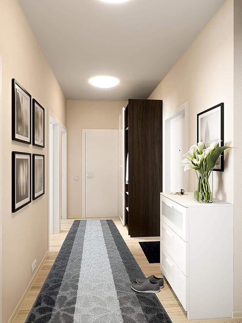10 Ft Gray Hallway Runner Rug, Non Slip Washable, Kitchen & Entryway | 2'2" x - Image 2