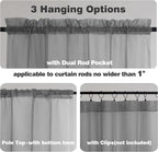 Chyhomenyc Charcoal Grey Sheer Curtains 63 Inches Long 2 Panels, Light - Image 5