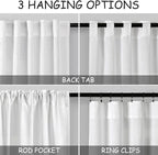 White Semi Sheer Linen Curtains - Image 3