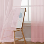 Simplebrand Blush Sheer Curtains 63 Inch Length 2 Panels, Rod Pocket Solid - Image 3