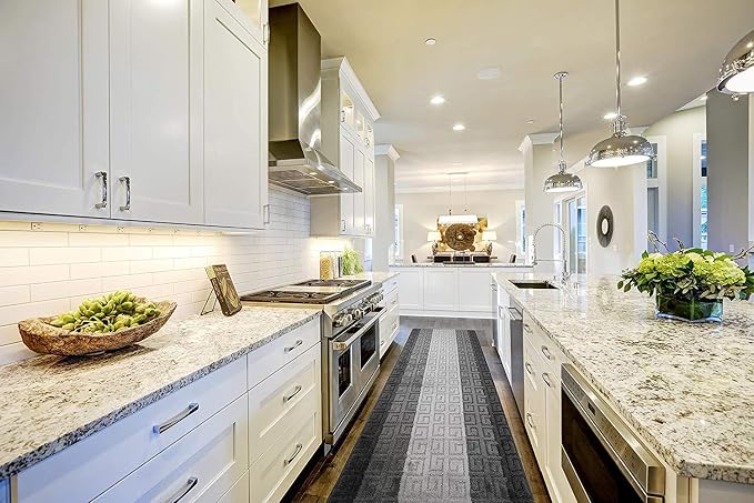 32 Ft Gray Extra Long Hallway Runner Rug, Non Slip Washable, Pet Friendly | - Image 2