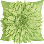 Sage Green Accent Flower Decorative Throw Pillow Covers by BellasGifts