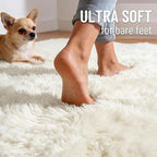OLANLY 2x3 Machine Washable Small Bedside Rug, Soft Fluffy Shaggy Entryway - Image 4
