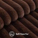 decorUhome Fall Faux Fur Throw Pillow Covers 20x20 Set of 2 Dark Brown | - Image 7