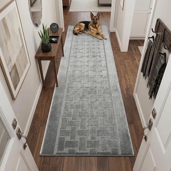 Runner Rug 17 ft, Extra Long Non-Slip Washable Rug, Rubber Backing, Rolled in - Image 4