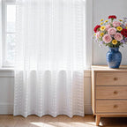 SpaceDresser Check Sheer Curtains 108 Inches Long - Image 3