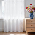 SpaceDresser Check Sheer Curtains 54 Inches Long - Image 3