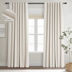 Topfinel Extra Long Total Blackout Linen Curtains 108 Inches Long by Topfinel