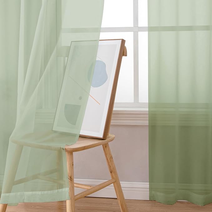 Sheer Curtains 78 inches Long 2 Panels Set - Image 11