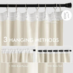 MIULEE Beige White Back Tab Blackout Curtains 52x63 Inches Long 2 Panel Set | - Image 3