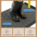 GORILLA GRIP 100% Waterproof All-Season WeatherMAX Doormat, US Designed Natural - Image 5