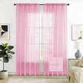 SpaceDresser Check Sheer Curtains 72 Inches 2 Panels Set, Rod Pocket Plaid by SpaceDresser