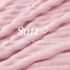 BEDELITE Striped Fleece Throw Blanket, Cherry Blossom, Soft Cozy, Lightweight - Image 3