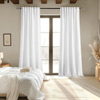 MIULEE White Linen Curtains 120 Inch Long 2 Panels - Image 6