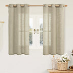 48 Inch Length Short Linen Curtains by LAMIT
