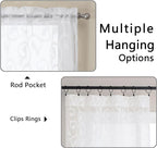 Furman Sheer White Curtains Tiers 36 inch Length, Light Filtering Soft Airy - Image 4