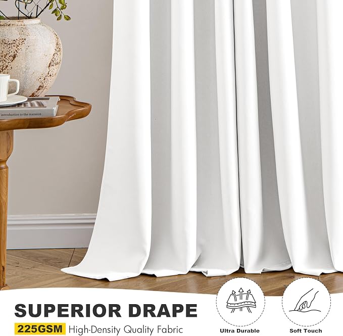 MIULEE Blackout Curtains for Bedroom 2 Panels 40 x 80 Inch Long Pure White | - Image 5