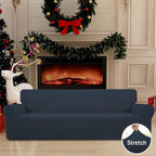 Easy-Going Stretch 4 Seater Oversized Sofa Couch Cover Dark Blue | 1-Piece - Image 2