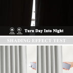 Vision Home Light Grey Pinch Pleated Full Blackout Curtains Linen Blended Room - Image 4