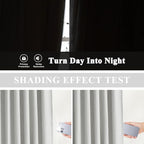 Vision Home Light Gray Pinch Pleated Full Blackout Curtains Linen Blended - Image 4