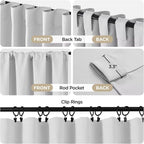 Joydeco White Blackout Curtains 96 Inches Long - Image 3