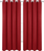 Blackout Curtains 66 x 95 inch/Bright Red Curtains Set of 2 Panels/Thermal - Image 2