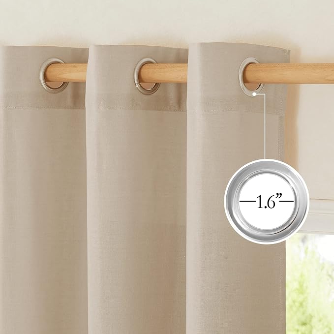 NICETOWN Flax Taupe Linen Curtains - Image 6