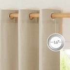 NICETOWN Linen with Polyester Curtains 72 inch Length 2 Panels, Grommet Privacy - Image 2