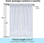 Simplebrand Sheer White Curtains 120 Inches Long, Extra Long Rod Pocket Solid - Image 2