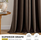 MIULEE Blackout Curtains for Bedroom 2 Panels 40"x45" Long Chocolate Brown | - Image 5