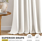 MIULEE Blackout Curtains for Bedroom 2 Panels 40 x 80 Inch Long Ivory | Thermal - Image 5