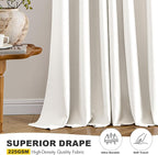 MIULEE Blackout Curtains for Bedroom 2 Panels 40 x 84 Inch Long Ivory | Thermal - Image 5