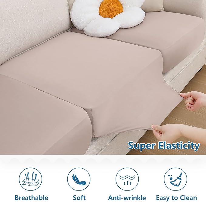 Milk Silk Couch Cushion Covers, Sofa Covers Washable - Image 5