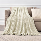 BEDELITE 3D Ribbed Jacquard Beige Blankets Queen Size - Image 5