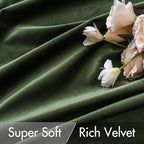 MIULEE Velvet Curtains 52x96 inches 2 Panels Olive Green Blackout Curtains | - Image 4