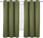 Olive Green Thermal Blackout Curtains/38 x 63 Inch/Set of 2 Panels Room - Image 2