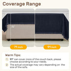 2 Pieces Sectional Couch Covers L Shaped Cover XXL Navy Blue | Thick Washable - Image 5