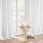 MIULEE White Linen Curtains 105 Inch Long 2 Panels - Image 5