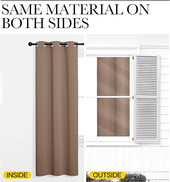 NICETOWN Short Window Treatment Thermal Insulated Solid Grommet Blackout - Image 6